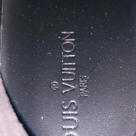 New Louis Vuitton Suede shoes with gold studs. - Picture 7 of 8